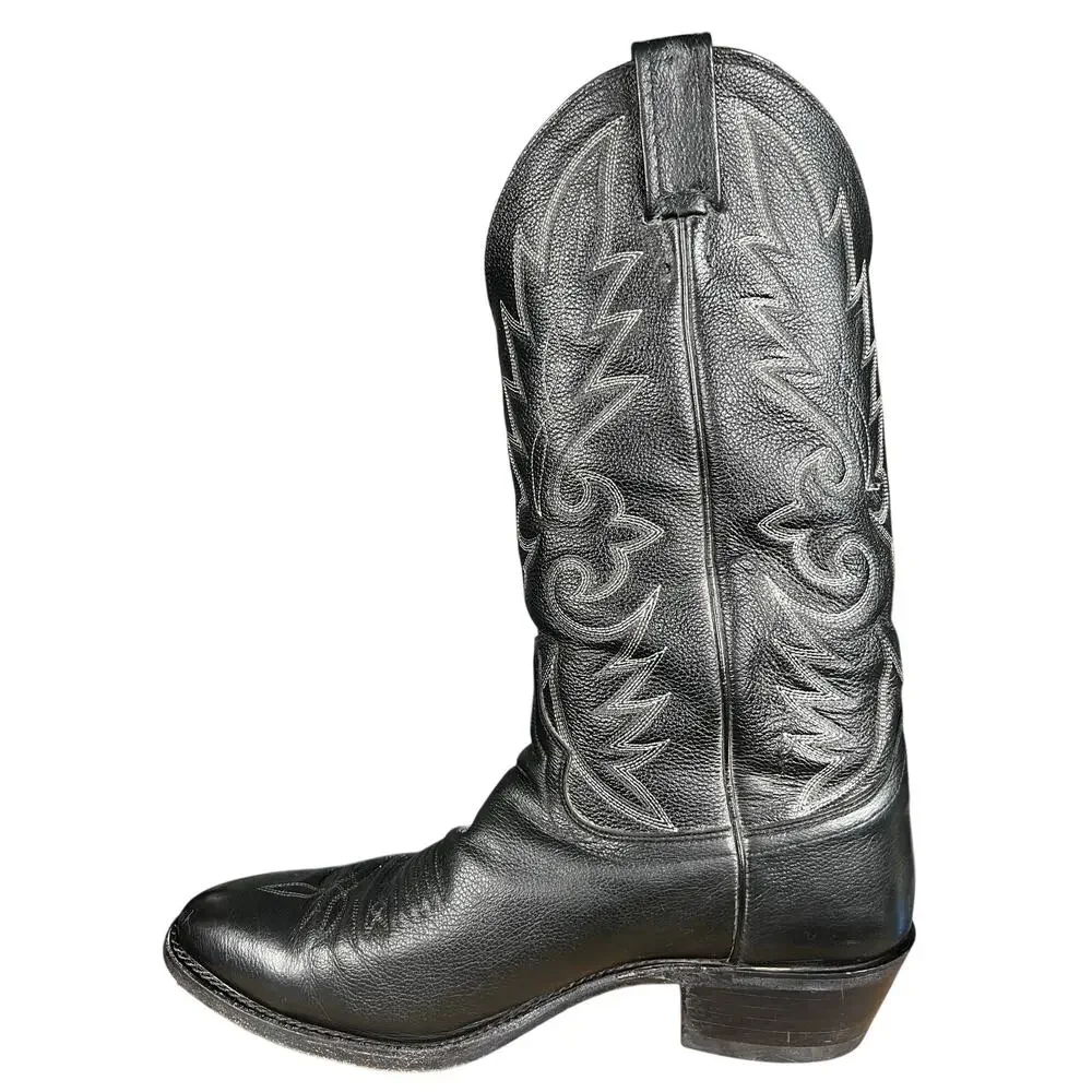 Dan Post Men’s Black Leather Western Cowboy Boots Size US 10 D